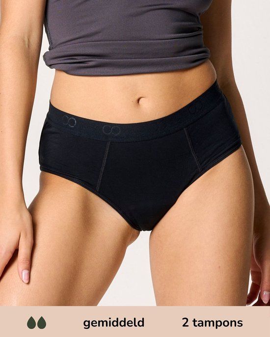 Moodies Undies Moodies menstruatie ondergoed - Bamboe Hipster - maat L - zwart