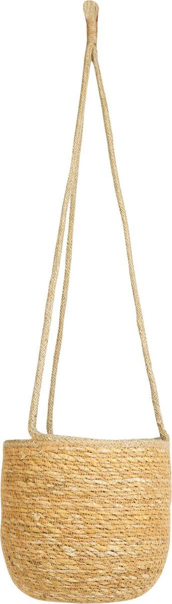 Steege Hangende plantenpot/bloempot jute/zeegras Ø 19 cm crème beige