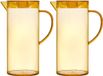 Home Deco Factory Schenkkan met deksel - 2x - 1.1 L - geel - kunststof