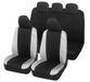 Auto Lupex Auto Accessori Autostoelhoezen, compatibel met Panda 2. Serie 169 en 319, stof, polyester-katoen, complete set (zwart - lichtgrijs met volledige rugleuning)