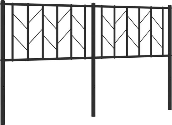 vidaXL Hoofdbord 150 cm metaal zwart