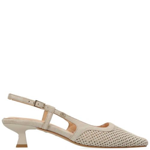 Fred de la Bretoniere Carly Sling suède leren slingback pumps beige