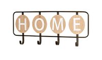 HAKU Wandkapstok eiken, zwart, MDF, metaal - Maat: B 50 cm x H 22 cm x D 5 cm, Stijl: Industrieel