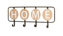 HAKU Wandkapstok eiken, zwart, MDF, metaal - Maat: B 50 cm x H 22 cm x D 5 cm, Stijl: Industrieel