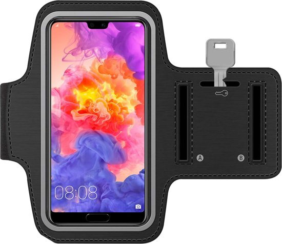 Mmobiel Sport / Hardloop armband ZWART voor Huawei P20 PRO / P10 PLUS / P9 PLUS / Mate 10 PRO lite / Honor View 10 / Honor 9 lite / Nova / Y9 / P Smart Spatwatervrij Reflecterend Neopreen Comfortabel Verstelbaar Koptelefoon Aansluitruimte