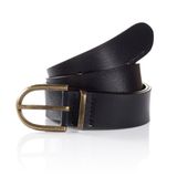 Tom Tailor - Leren riem met ronde gesp - Maat 80 - navy uni