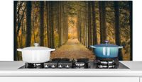 KitchenYeah Spatscherm keuken 120x60 cm - Bomen - Bos - Aluminium