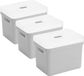 Sunware Opbergboxen met transparante deksel - 3x stuks - lichtgrijs - 18 liter - kunststof - 35 x 25 x 24 cm