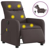 vidaXL Fauteuil verstelbaar elektrisch stof donkerbruin