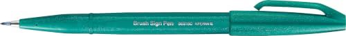 Pentel Arts Brush Sign Pen SES15C-D3X Penseelstift, Turquoisegroen, 10 stuks