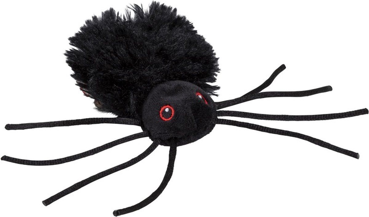 Nature Planet Halloween - Pluche zwarte spin knuffel 13 cm