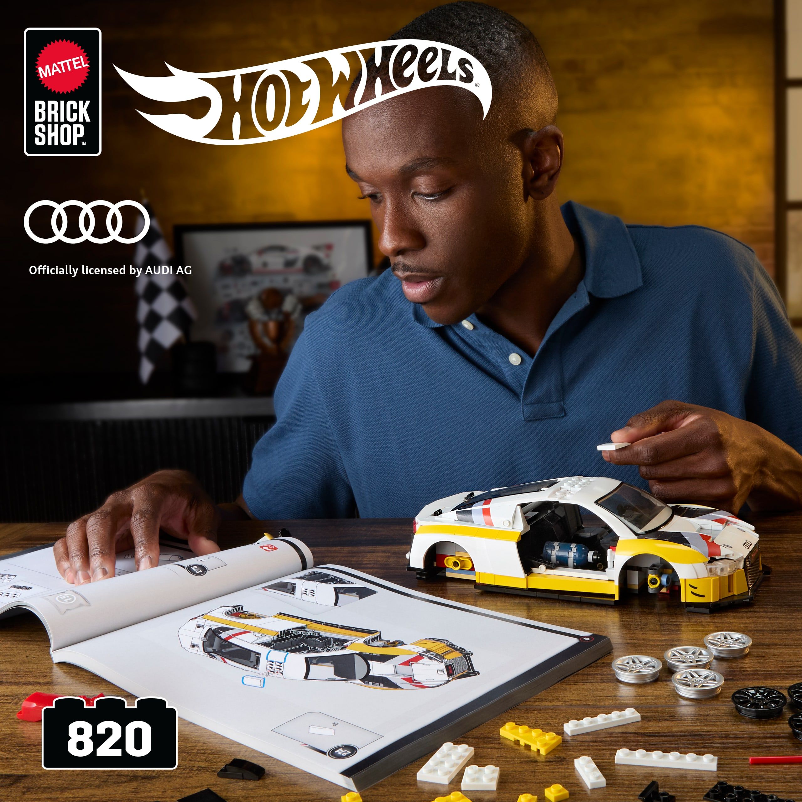 Mattel Brick Shop Hot Wheels '15 Audi R8 LMS Building Set - 820 Pieces