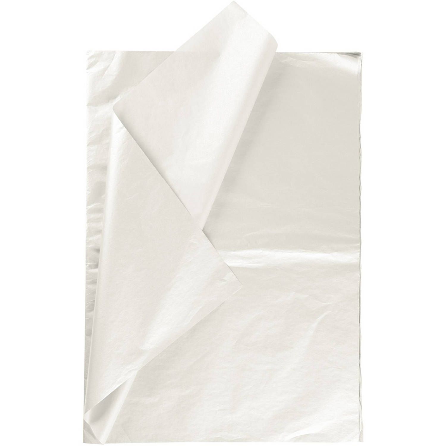 Creotime Tissuepapier 50 x 70 cm Parelmoer Wit 25 stuks