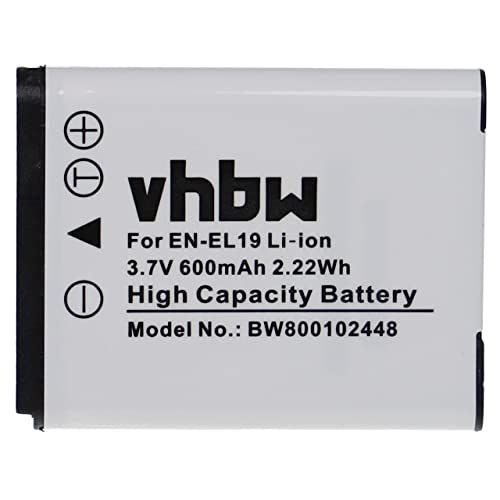 VHBW Li-Ion Batterij Nikon CoolPix S2500, S2600, S2700, S3100, S3200, S3500, S4100, S4200, S5200, S6500 - EN-EL19 vervanging