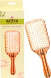Sattva Ayurveda Sattva Bamboe haarborstel, borstel voor lang haar, krullen en extensions, hoofdhuidmassage met houten borstel, haarborstel voor heren, dames en kinderen, antistatisch