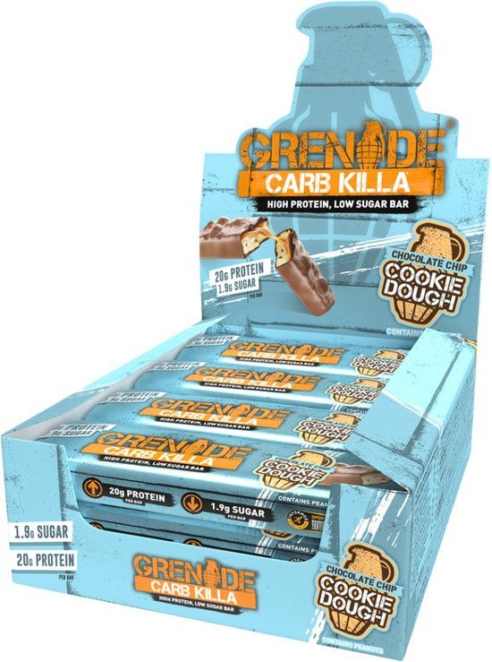 Grenade Protein Bar Chocolate Chip Cookie Dough 21g Protein - Doos 12x 60g - 720g