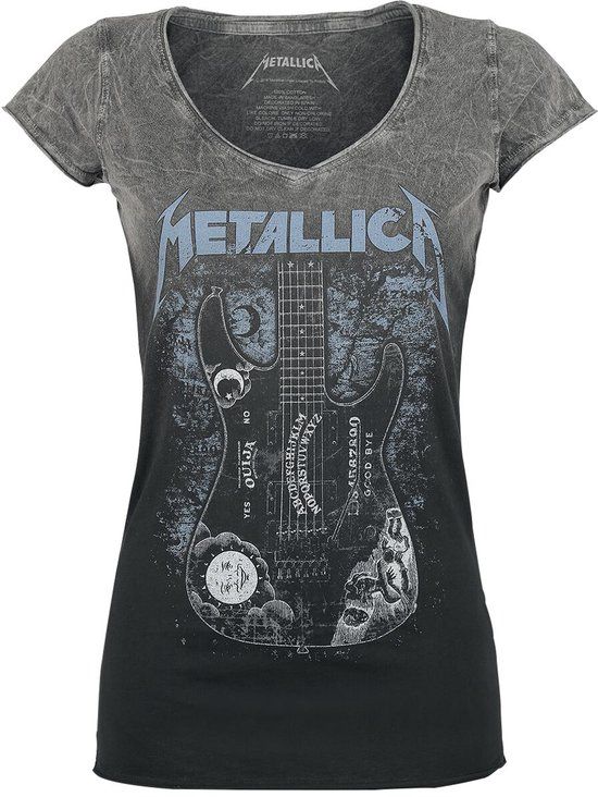 Metallica Ouija Guitar Dames T-shirt - zwart/grijs - M