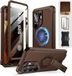 SUPCASE Unicorn Beetle Mag Pro - Hoesje Geschikt voor Samsung Galaxy S26 Ultra - Compatibel met MagSafe / Qi2 - Full Protect met Ingebouwde Screenprotector - Kickstand - Bruin