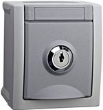 VIKO 90591045-DE Pacific Wandcontactdoos met randaarde, spatwaterdicht, grijs