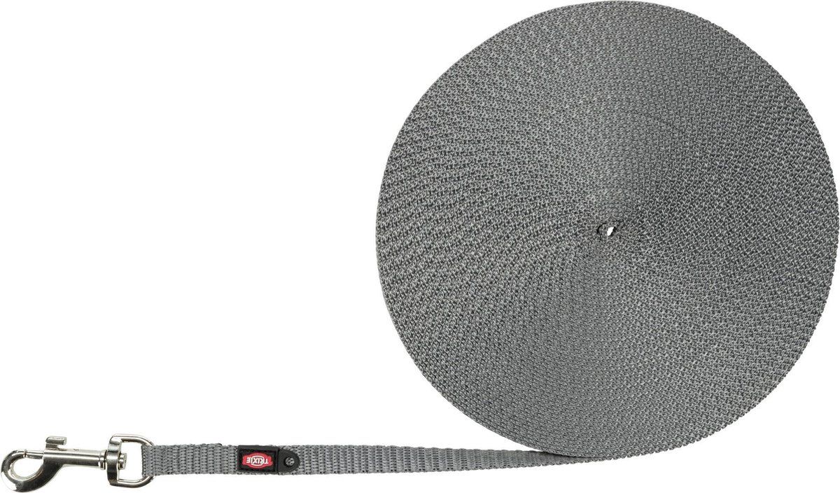 TRIXIE Sleeplijn extra licht | XS–S 15 m 10 mm Grijs