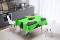 Bonamaison Tafelkleed, Anti-Mold, Sneldrogend, Waterdicht, 100% Polyester Tafellaken, Neon groene rook, 140 x 140 Cm