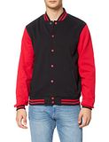 Build Your Brand College Jacket - Black/Red XL