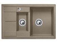 BLANCO METRA 6 S Compact Dubbele spoelbak Opbouw Rechthoekig Grijs Inclusief afdruipgedeelte