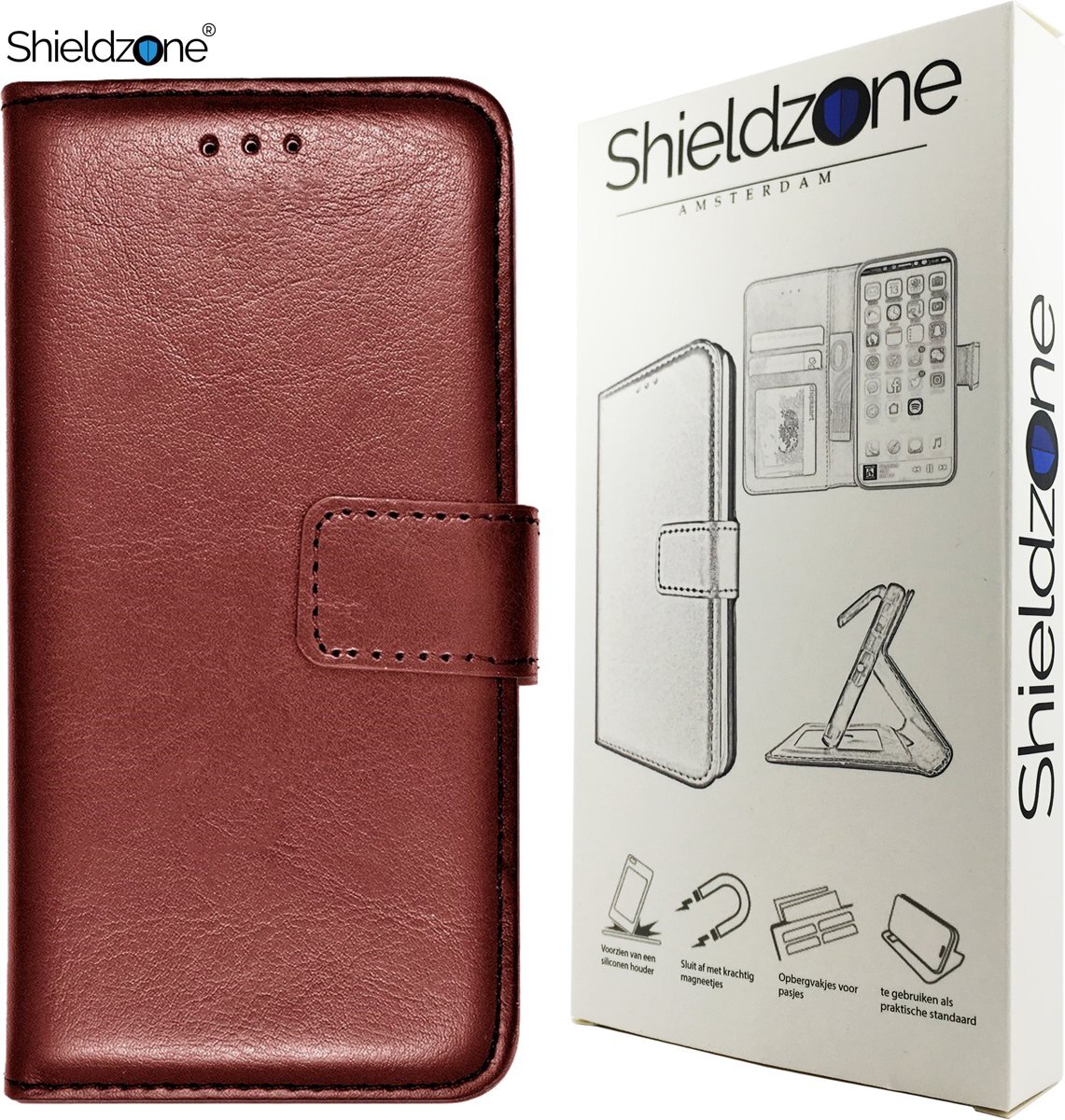 SHIELDZONE - Portemonnee hoesje voor Sony Xperia XZ2 - Bruin