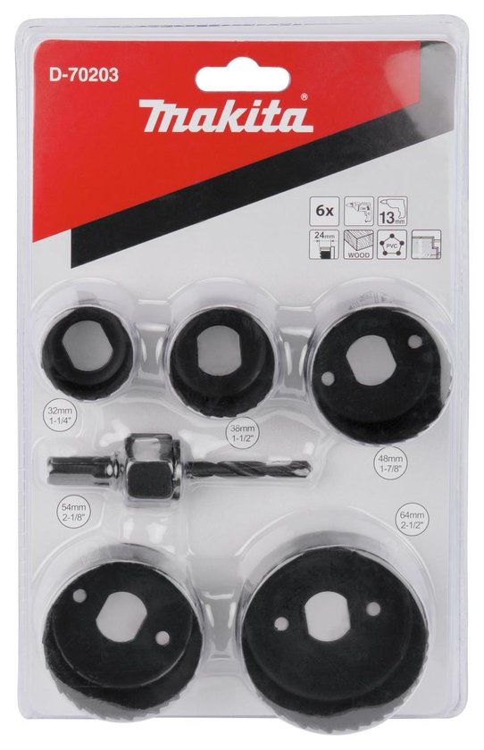 Makita D-70203 Gatzaagset 6-delig - 32-64mm