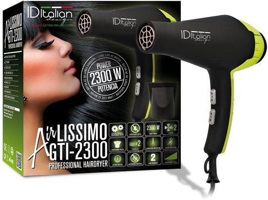 Italian Design Id Italian GTI 2300 Haardroger 2300W Zwart, Groen