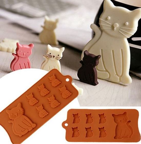 pippashop Siliconen bakvorm katten - koekjes - chocolade