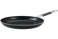 Pentole Agnelli Aluminium zwart 3 mm Crystal Saute Pan met 1 handvat, diameter 36 Cm.