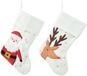 Decoris Kerstsok wit met print 40x25cm