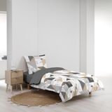 Douceur d'intérieur Trigone Dekbedovertrekset 2-delig 140x200 cm Katoen Beige Symmetrisch patroon