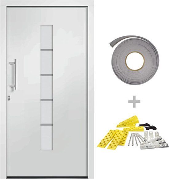 vidaXL Voordeur 110x210 cm Aluminium en PVC Wit