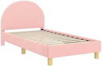 vidaXL Kinderbedframe met hoofdeinde Roze 80 x 160 cm
