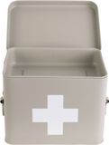 Present Time Boîte à pharmacie - Medium - Métal mat gris chaud - 21,5x15,5x16cm - Scandinave