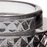 Gift Decor Kaarshouder Grijs Glas (9 x 8,8 x 9 cm)