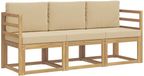vidaXL Acacia Hout Bank Loungeset Wit en Beige 4 Zitplekken Exclusief Kussen
