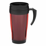 Merkloos Thermosbeker/warmhoudbeker Koffie To Go - rood/zwart - 400 ml