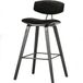 WOOOD Senn Barstoel - Velvet Stof - Zwart - 91x42x48 cm