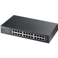 Zyxel Netwerkswitch 24 poorten | Gigabit niet beheerbaar Plus | compact formaat | 24x GbE | VLAN | looppreventie | montage op desktop, muur of rack | GS1100-24E