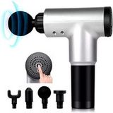 FASCIAL GUN KH-320 Pistolet de massage électrique portable à percussion pour le corps et les muscles avec 6 vitesses, pour le soulagement de la douleur et du stress avec 4 têtes de massage (multi)
