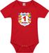 Bellatio Decorations Shoppartners Bv Happy Birthday 1e Verjaardag Romper - Unisex - Jongens - Meisjes - 1 Jaar met Emoticons Rood voor Baby's 92