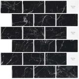 vidaXL Subway Tegel Zwart Marmer 30 x 30 cm Polyurethaan