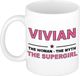 Bellatio Decorations Naam cadeau Vivian - The woman, The myth the supergirl koffie mok / beker 300 ml - Oudroze Keramiek