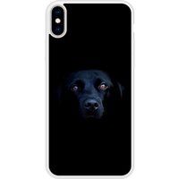 Apple Siliconen hoesje compatibel met iPhone X, iPhone XS Zwarte hond