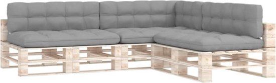 vidaXL Bankkussens Pallet 7 stuks Grijs