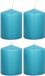 Trend Candles Bougie cylindrique/bougie tronc - 4x - turquoise - 6 x 8 cm - 29 heures de combustion - avec film ignifuge