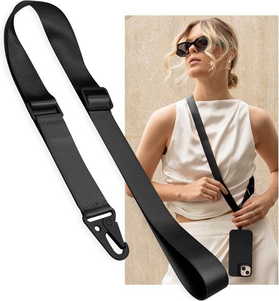 Selencia Universeel verstelbaar telefoonkoord - Telefoonketting - Zwart